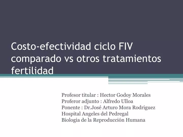 costo efectividad ciclo fiv comparado vs otros tratamientos fertilidad