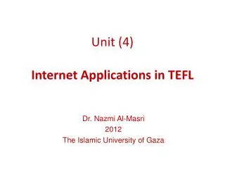 unit 4 internet applications in tefl