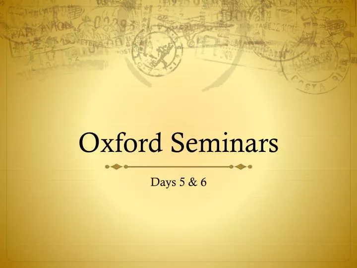 oxford seminars
