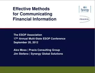 Effective Methods for Communicating Financial Information