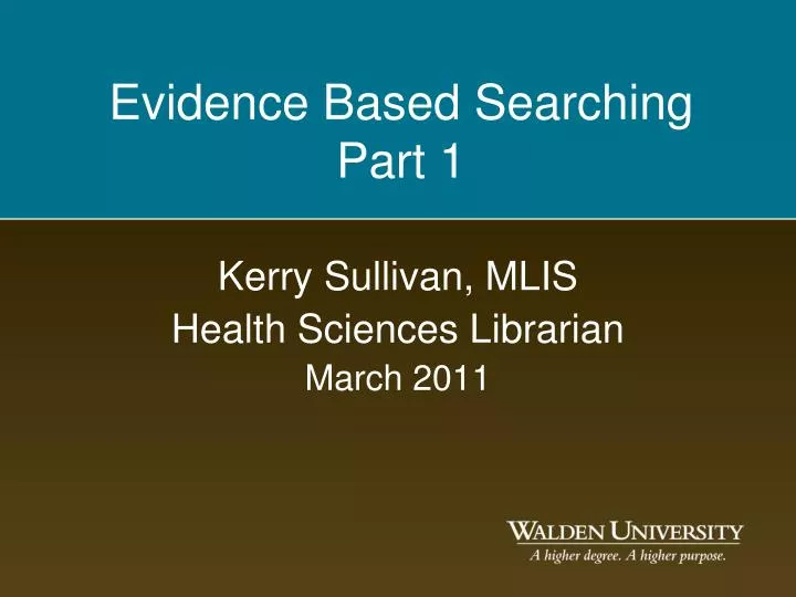 kerry sullivan mlis health sciences librarian march 2011