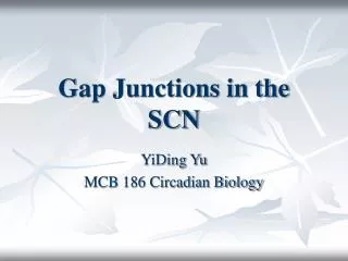 Gap Junctions in the SCN