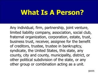 What Is A Person?