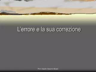l errore e la sua correzione