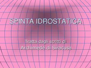 SPINTA IDROSTATICA