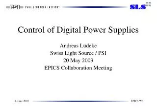 Control of Digital Power Supplies