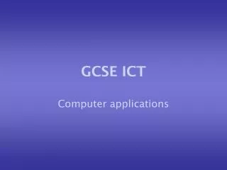 GCSE ICT