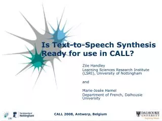 Is Text-to-Speech Synthesis Ready for use in CALL?