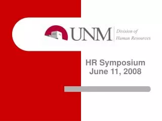 HR Symposium June 11, 2008