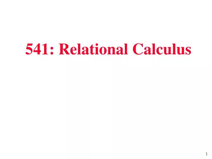 541 relational calculus