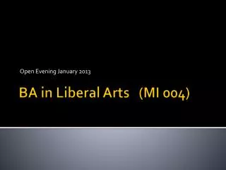 BA in Liberal Arts (MI 004)