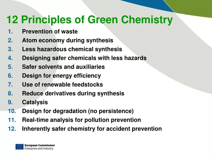 12 principles of green chemistry