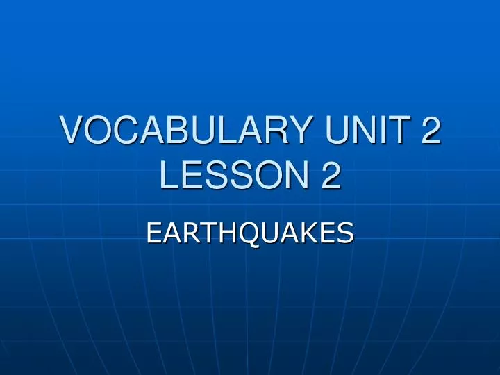 vocabulary unit 2 lesson 2