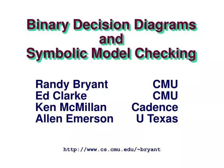 binary decision diagrams and symbolic model checking