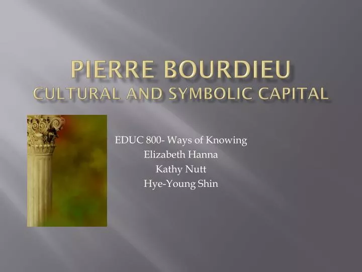pierre bourdieu cultural and symbolic capital