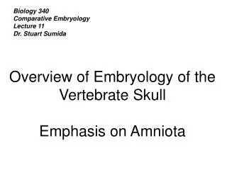 Biology 340 Comparative Embryology Lecture 11 Dr. Stuart Sumida
