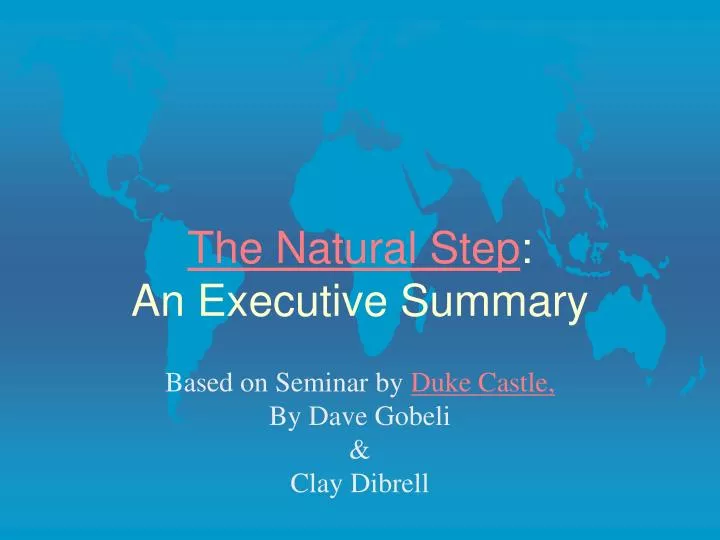 the natural step an executive summary