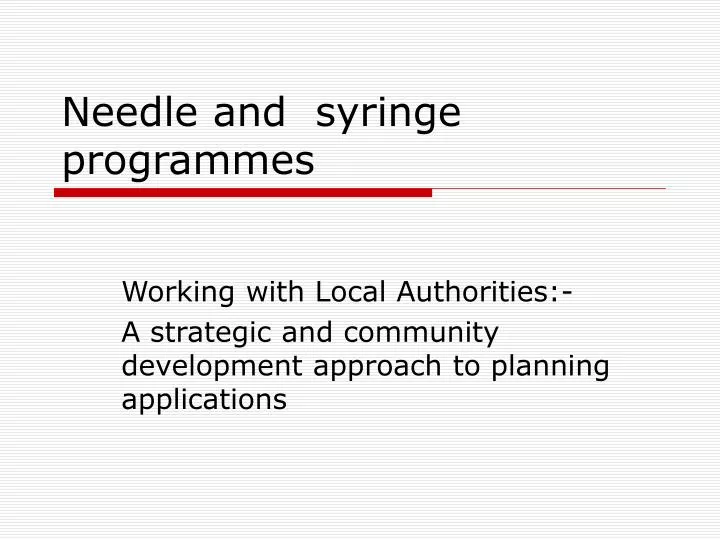 needle and syringe programmes