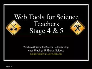Web Tools for Science Teachers Stage 4 &amp; 5