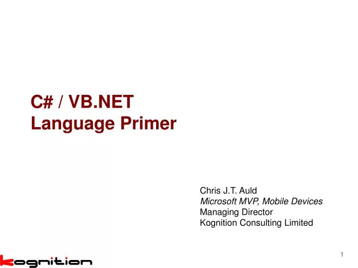 c vb net language primer