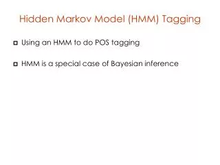 Hidden Markov Model (HMM) Tagging