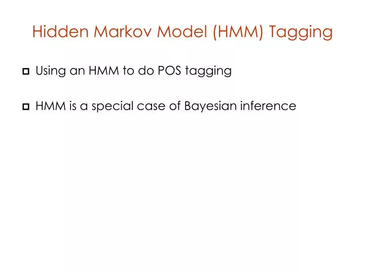 hidden markov model hmm tagging