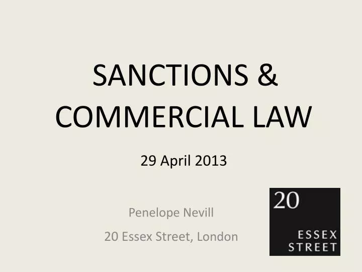 sanctions commercial law 29 april 2013
