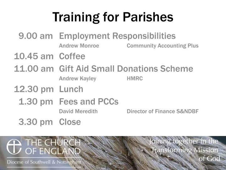 training for parishes