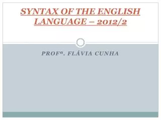 syntax of the english language 2012 2