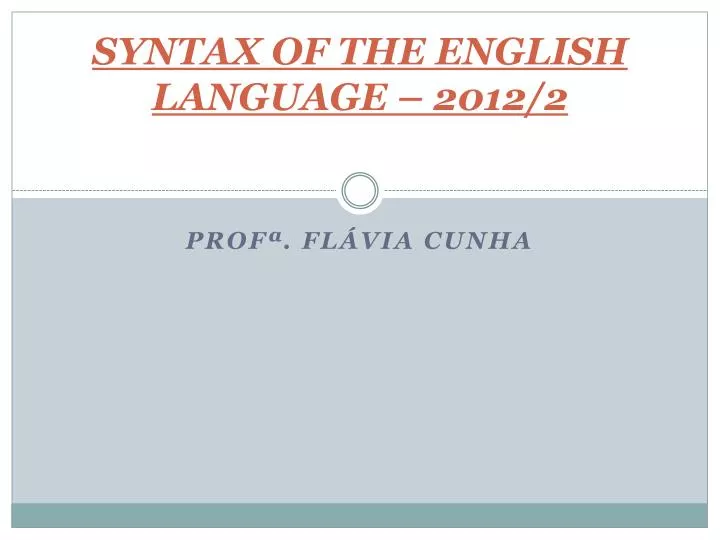 syntax of the english language 2012 2
