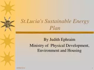 St.Lucia's Sustainable Energy Plan