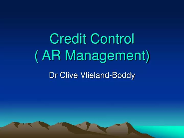 credit control ar management