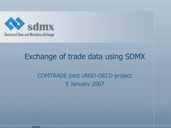 exchange of trade data using sdmx