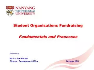 Student Organisations Fundraising Fundamentals and Processes