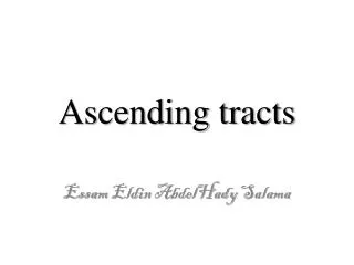 Ascending tracts