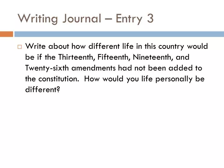 writing journal entry 3