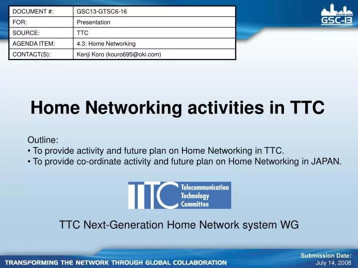 home networking activities in ttc