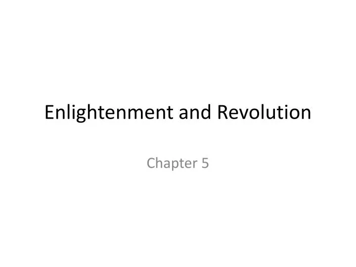 enlightenment and revolution