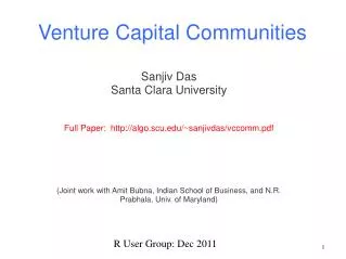 Venture Capital Communities