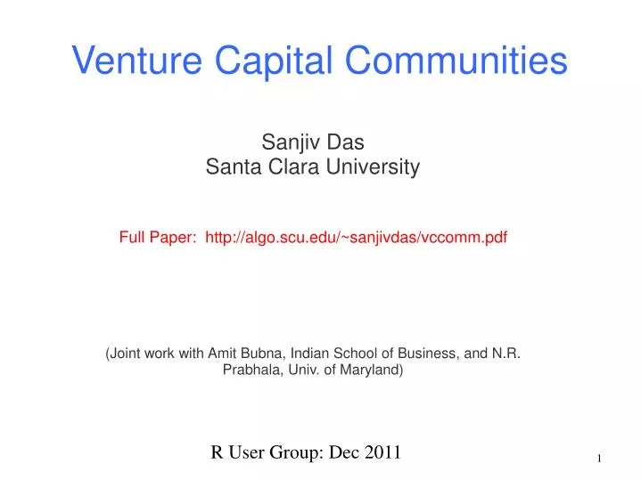 venture capital communities