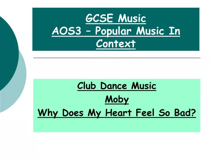 gcse music aos3 popular music in context