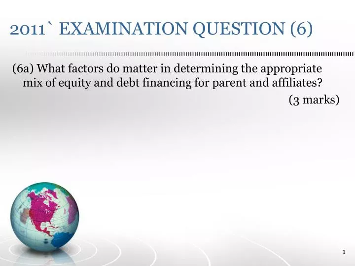 2011 examination question 6