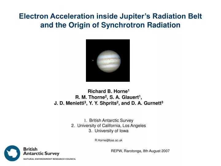 electron acceleration inside jupiter s radiation belt and the origin of synchrotron radiation