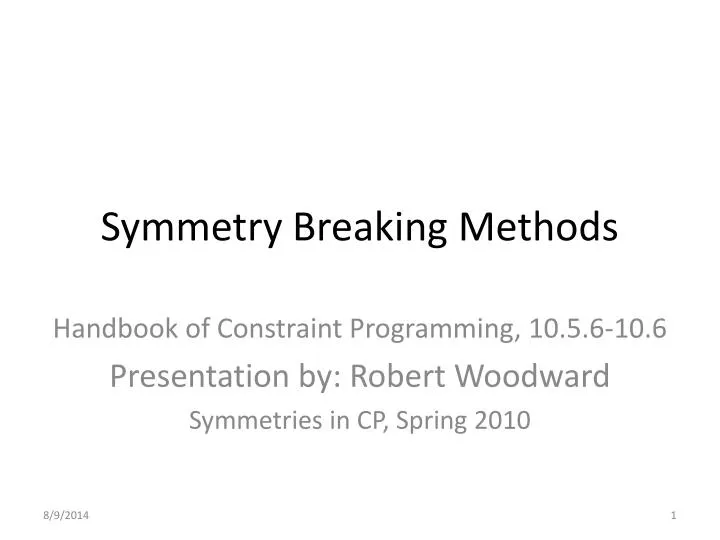 symmetry breaking methods