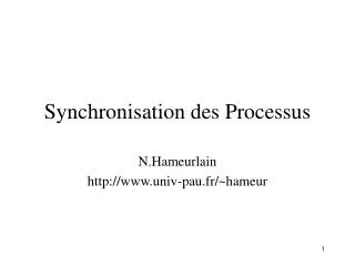 synchronisation des processus