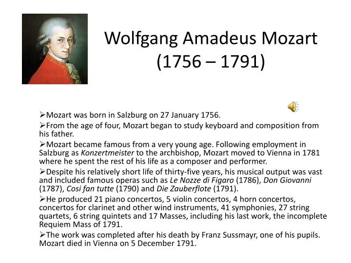 Wolfgang Mozart - Requiem, Facts & Death