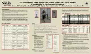 Gait Training Using Partial Body Weight Support During Over Ground Walking