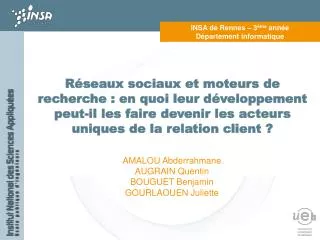 insa de rennes 3 me ann e d partement informatique