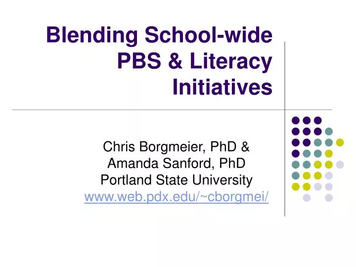 blending school wide pbs literacy initiatives