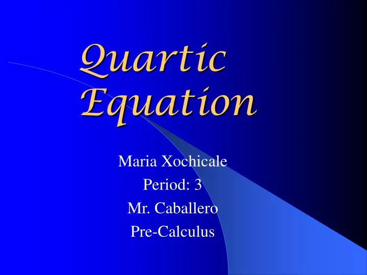quartic equation